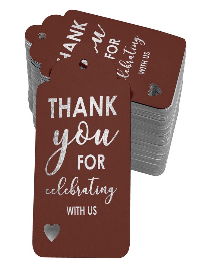 Inkdotpot بطاقات شكر من رقائق الفضة من إنكدوتبوت، مثالية للاحتفال معنا، لحفلات توديع العزوبية، وحفلات استقبال المولود، وحفلات التقاعد، وحفلات الزفاف، وأعياد الميلاد. عبوة من 100 بطاقة ورقية للتعليق كهدايا تذكارية. - Image 1